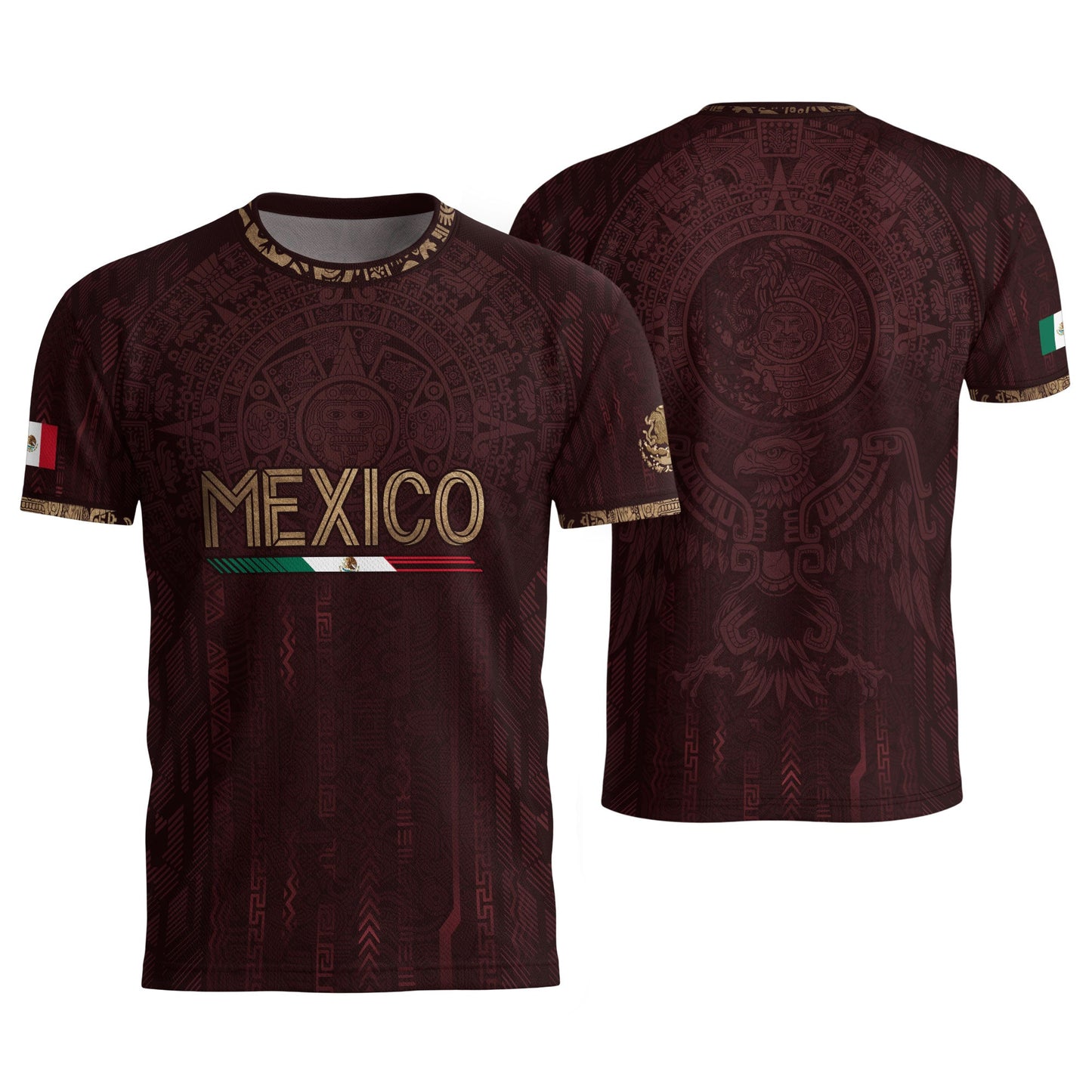 Mexico Football Jersey Maroon Aztec Calendar Soccer Shirt for Mexico Fans