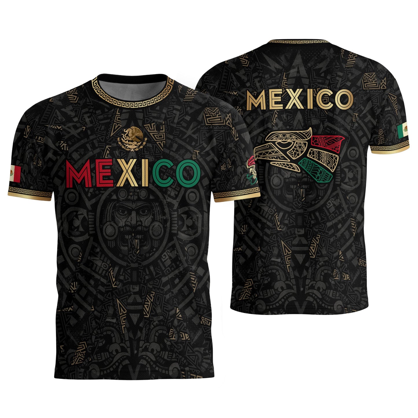 Mexico Soccer Jersey Men – Black Gold Mexican Jersey, Playera de Mexico Hombre