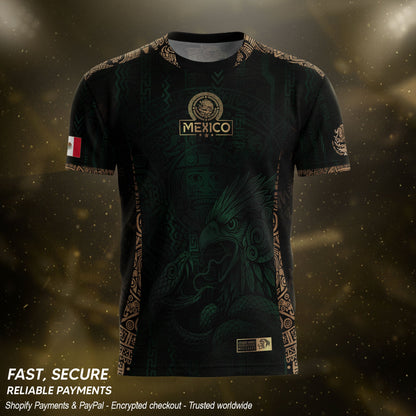 Mexico Green Gold Aztec Eagle Warrior Soccer Jersey