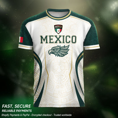 Mexico Green White Aztec Eagle Heritage Estados Unidos Mexicanos Soccer Jersey