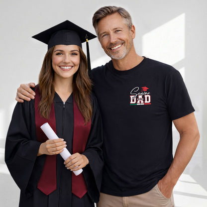 Senior Family 2026 Black T-Shirt Mexico Flag Colors - Class of 2026 Graduation Tee