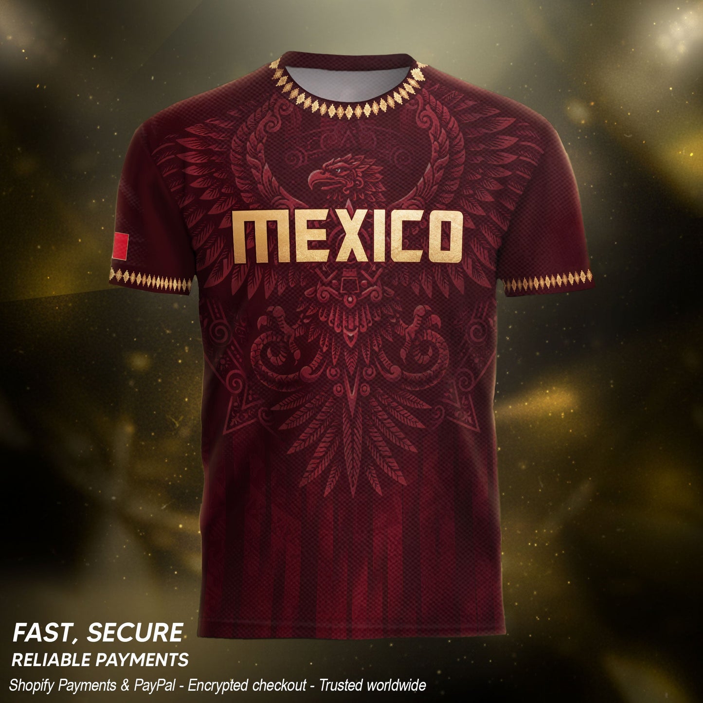 Mexico Soccer Jersey Maroon Aztec Eagle Edition - Premium Mexico National Team Football Shirt