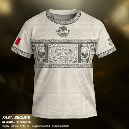 Mexico Kids Soccer Jersey Aztec Art White Youth Football Shirt Toddler Training Kit