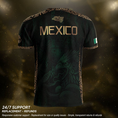 Mexico Green Gold Aztec Eagle Warrior Soccer Jersey