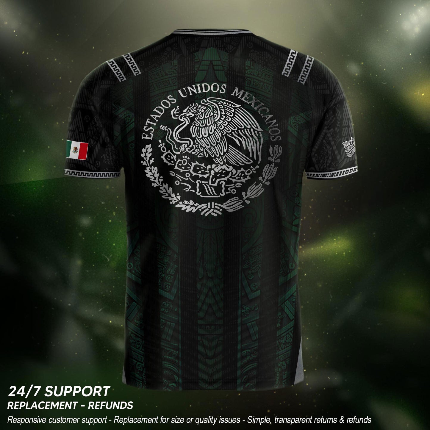 Mexico Green Black Aztec Eagle Heritage Estados Unidos Mexicanos Soccer Jersey Football