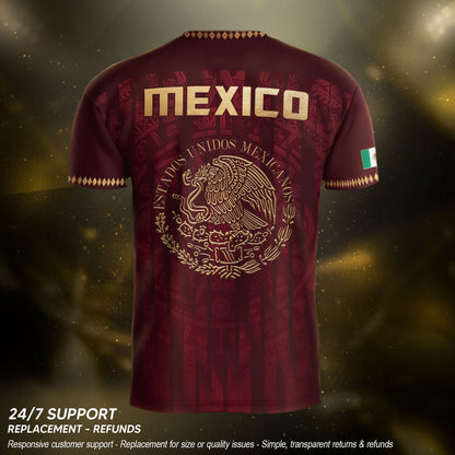 Mexico Soccer Jersey Maroon Aztec Eagle Edition - Premium Mexico National Team Football Shirt