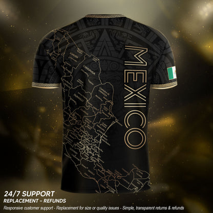 Mexico Soccer Jersey Black Mexico Map - Mexico National Team Fan Football