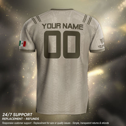 Mexico Soccer Jersey Personalized Team Gear Beige Aztec Warrior Football Top