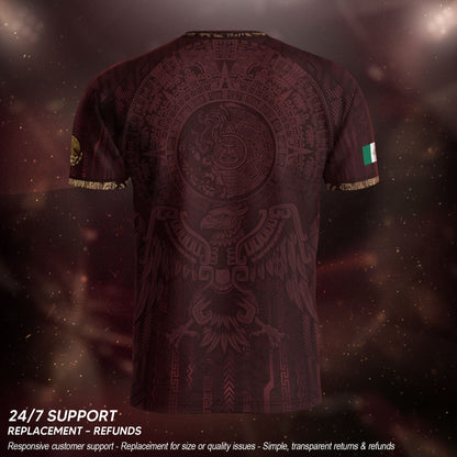Mexico Football Jersey Maroon Aztec Calendar Soccer Shirt for Mexico Fans