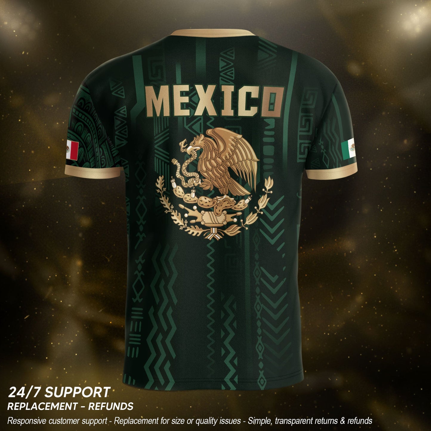 Mexico Soccer Jersey Aztec Eagle Heritage Green Gold Mexican Football Shirt