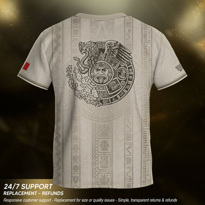Youth Vintage Football Apparel White Gold Eagle Mexico Soccer Jersey Classic Fan Style
