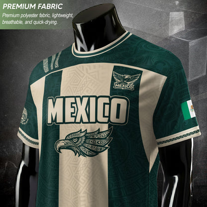 Mexico Green Beige Eagle Heritage Estados Unidos Mexicanos National Soccer Jersey