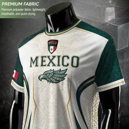Mexico Green White Aztec Eagle Heritage Estados Unidos Mexicanos Soccer Jersey
