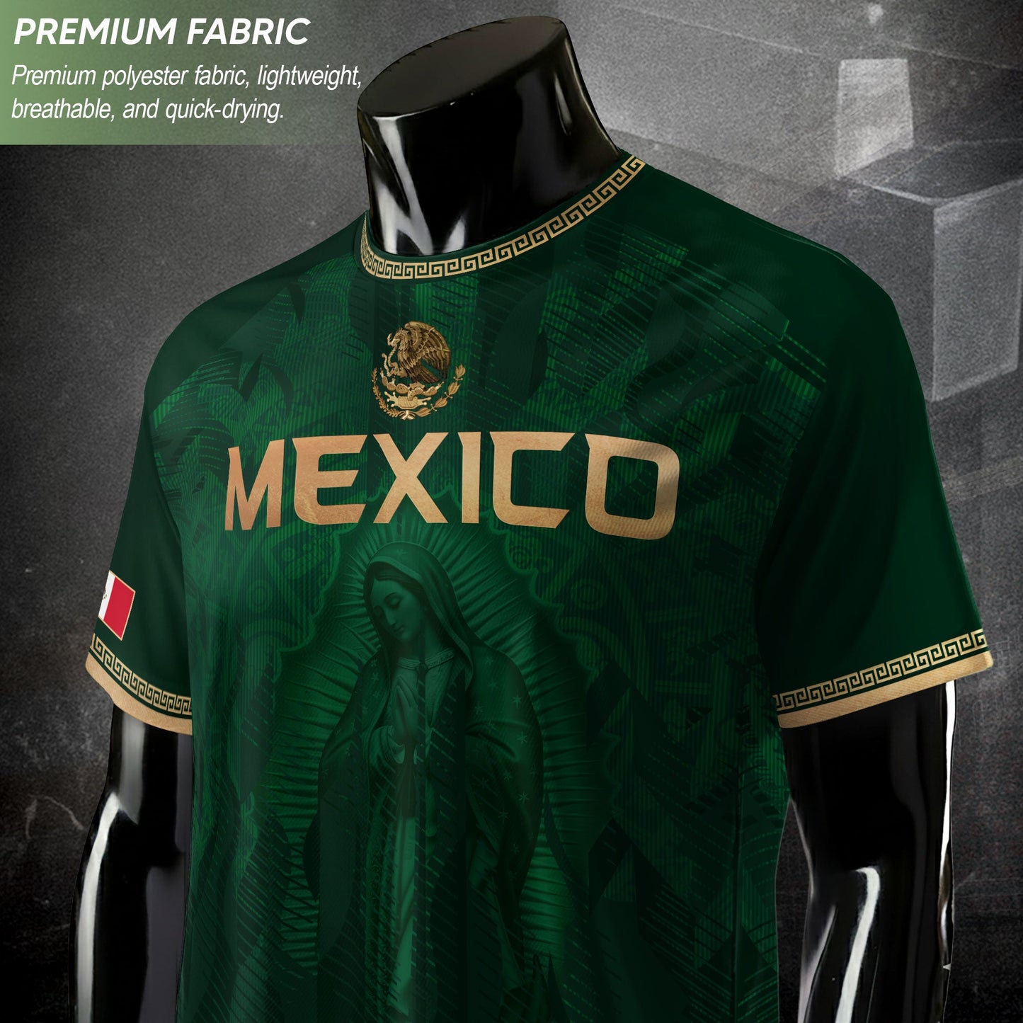Mexico Soccer Jersey Men Green Virgen De Guadalupe Football Shirt Fan Edition