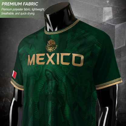 Mexico Soccer Jersey Men Green Virgen De Guadalupe Football Shirt Fan Edition