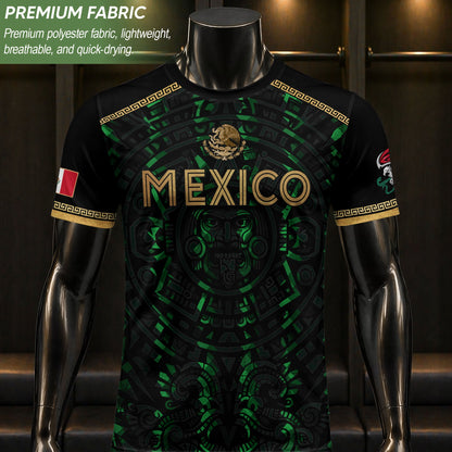 Playera de Mexico para Hombre – Mexican Soccer Jersey in Black Green, Mexico Shirt