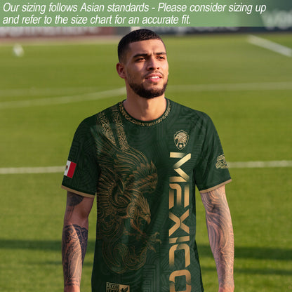 Mexico Green Gold Eagle Aztec Heritage Soccer Jersey