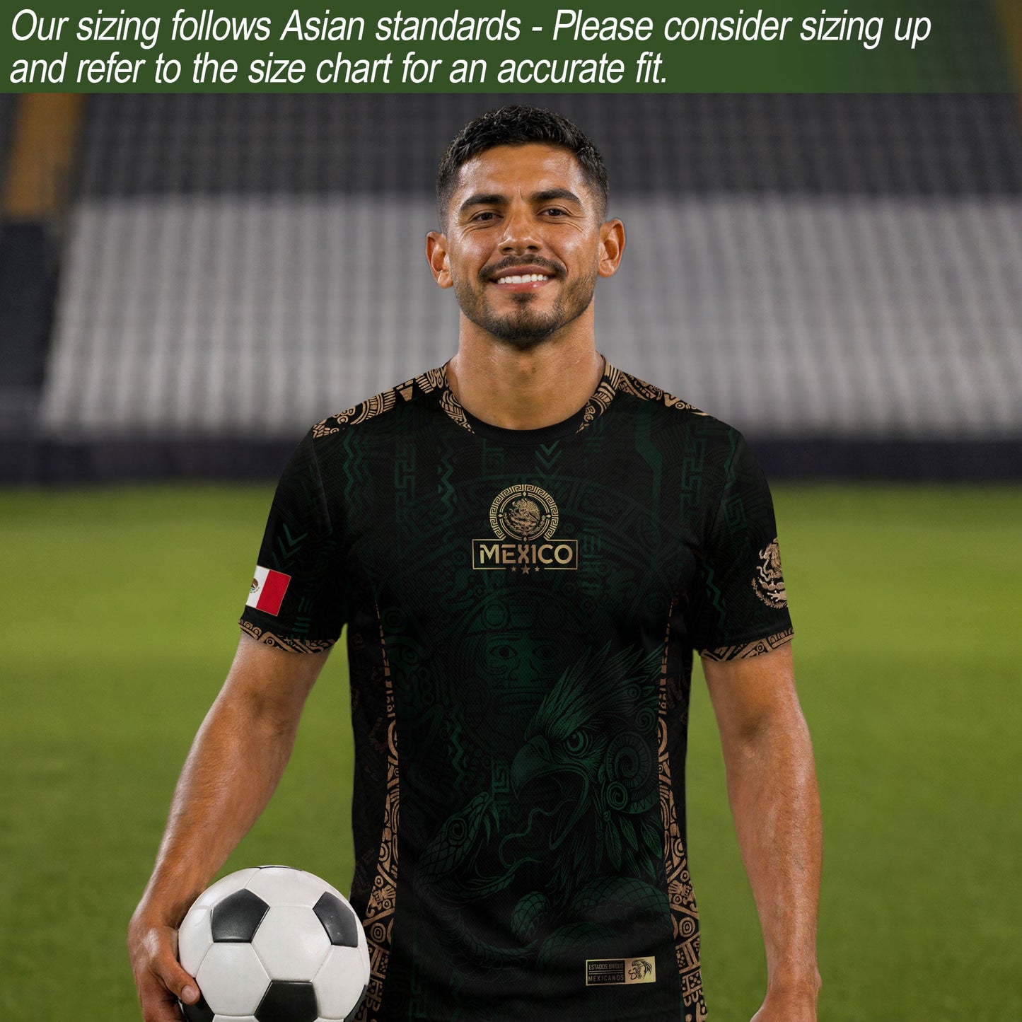Mexico Green Gold Aztec Eagle Warrior Soccer Jersey