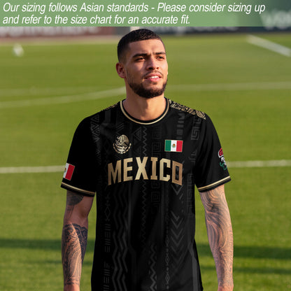 Mexico Black Gold National Emblem Soccer Jersey