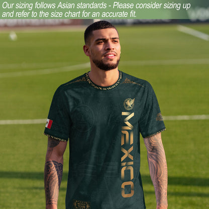 Mexico Dark Green Aztec Pyramid Heritage Estados Unidos Mexicanos Soccer Jersey