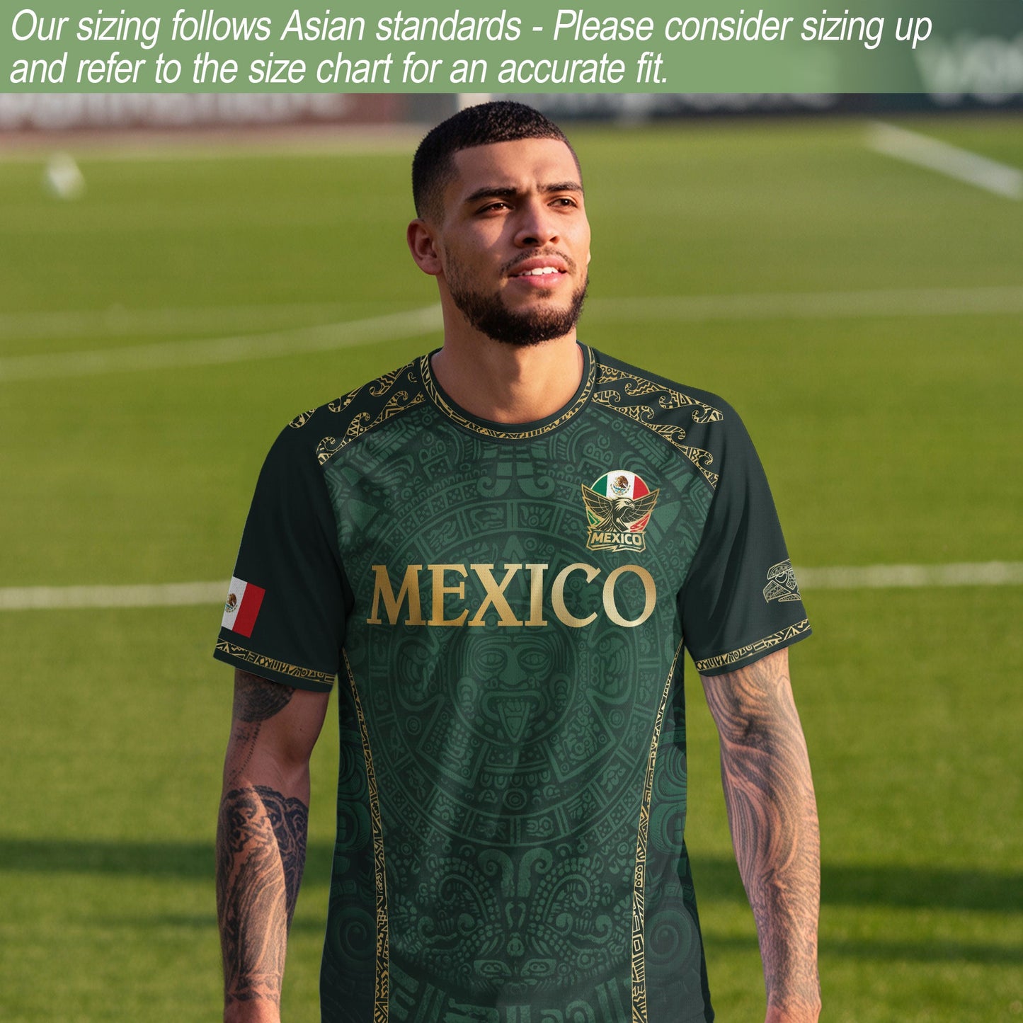 Mexico National Pride Soccer Jersey Gold Green, Culture and Legacy Collection