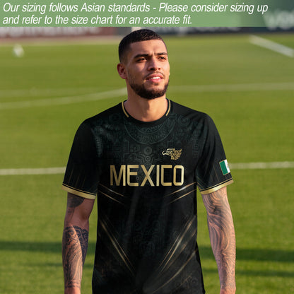 Mexico Heritage Football Jersey Black Gold, Tradition Meets Modern Expression