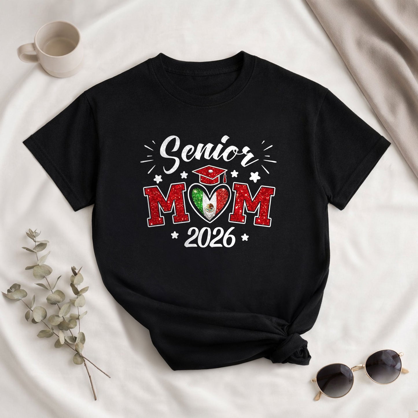 Senior Family 2026 Mexico Flag Heart Shirt - Proud Mexican Graduate T-Shirt..