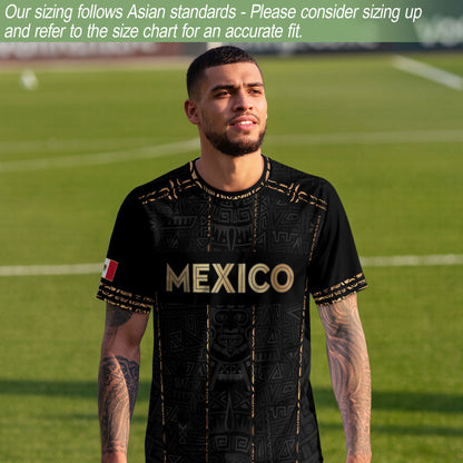 Mexico Soccer Jersey Black Design, Aztec Style Football Shirt for Fans