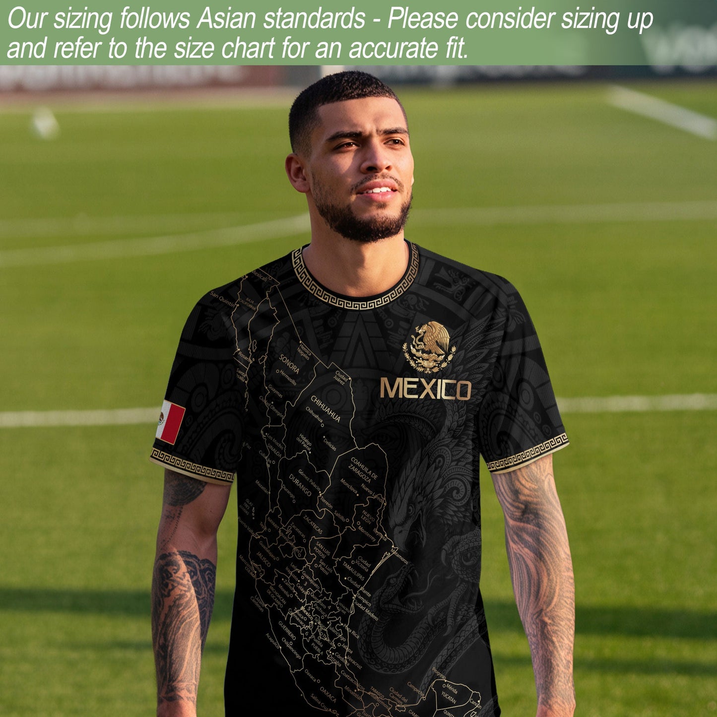 Mexico Soccer Jersey Black Mexico Map - Mexico National Team Fan Football