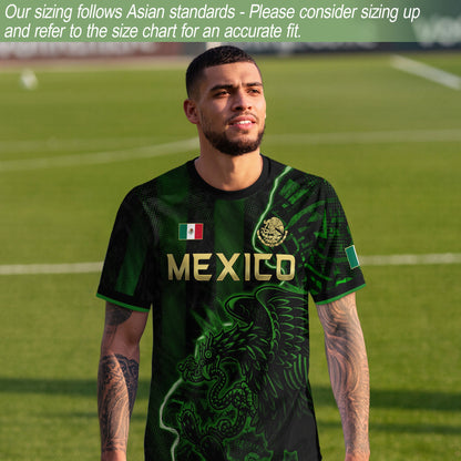 Mexico Soccer Jersey Green Black Electric Eagle - Mexico National Team Fan Heritage Shirt
