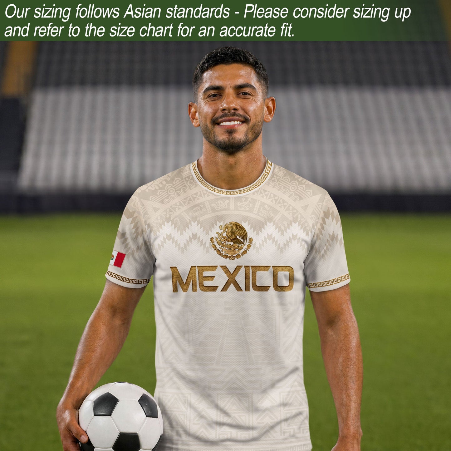 Men's Black Mexico Aztec Calendar Graphic T-Shirt – Gold Mexico Eagle Heritage Print Tee