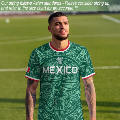 Represent Mexico Soccer Jersey Aztec Eagle Print - Ancient Eagle Heritage Football Shirt Men Gift