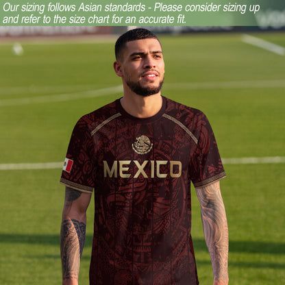 Mexico Football Shirt Maroon Heritage - Aztec Eagle Crest Fan Jersey National Pride