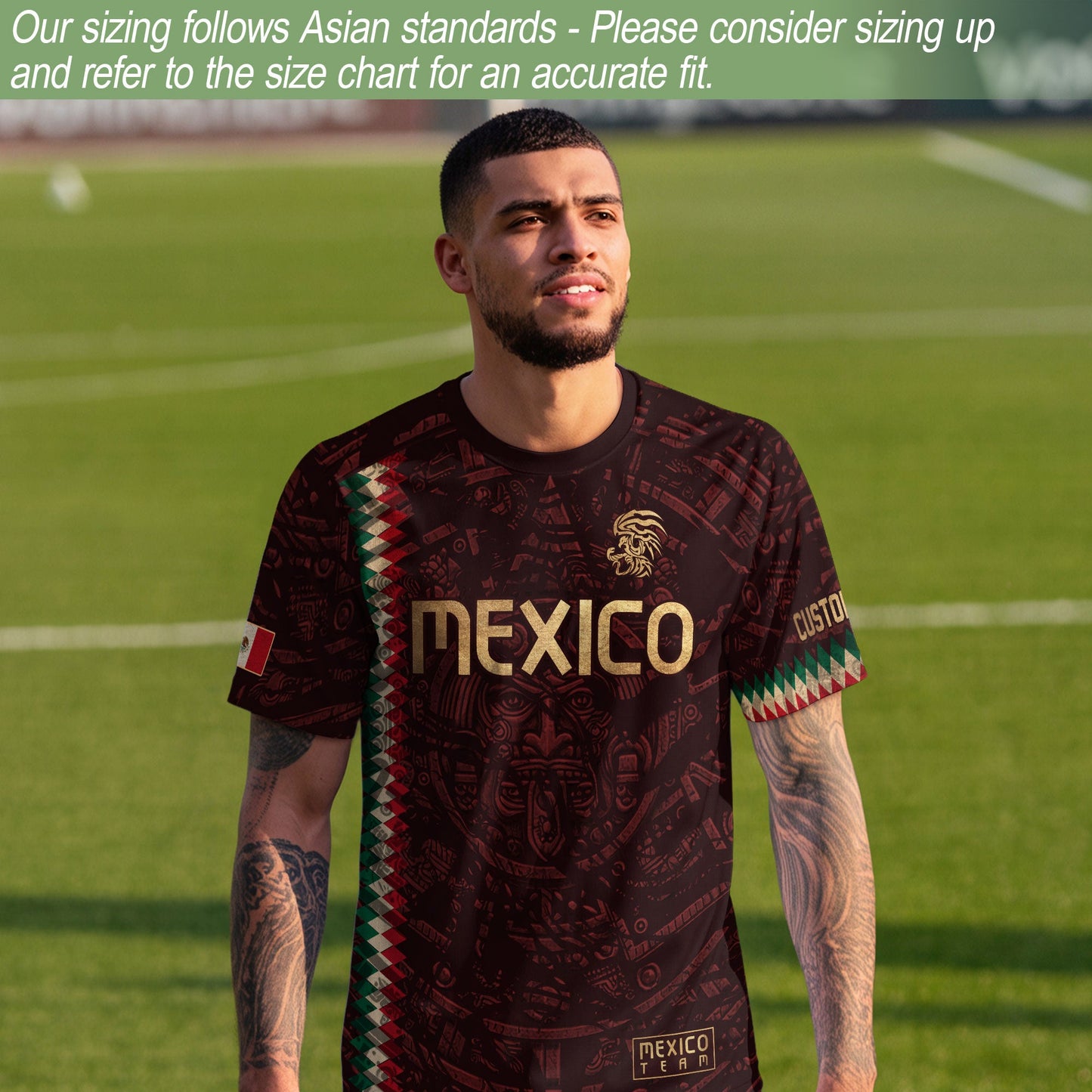 Custom Mexico Soccer Jersey Men Women Maroon Gold Mexican Football Jersey Playera De Mexico Jersey De Mexico