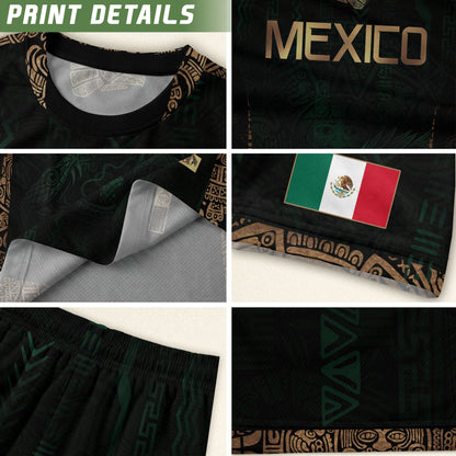 Mexico Green Gold Aztec Eagle Warrior Soccer Jersey