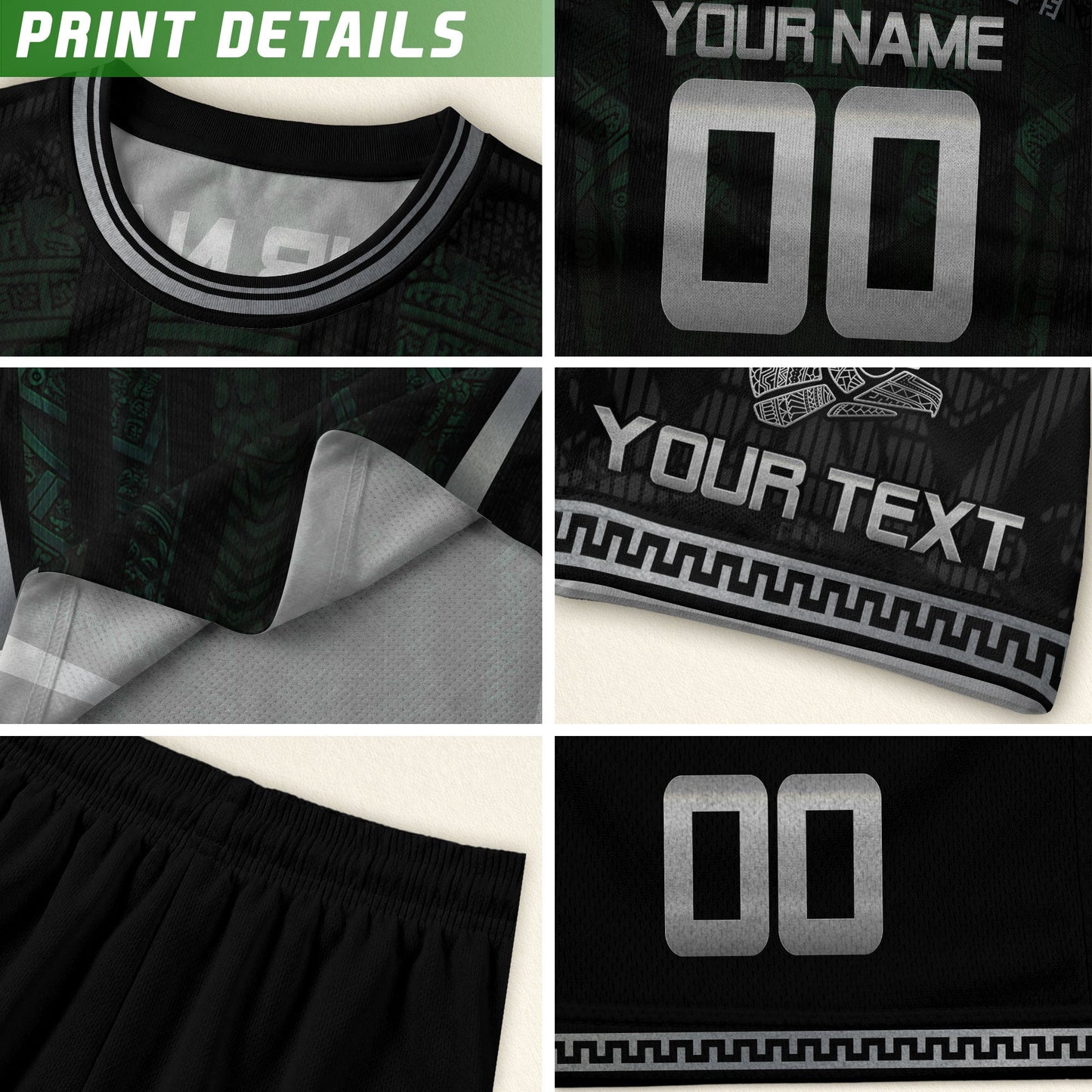Black Mexico Soccer Jersey Custom Name Number Aztec Warrior Spirit Football Shirt