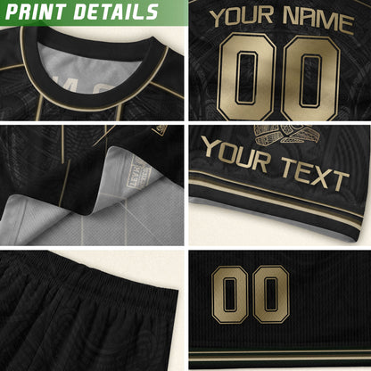 Black Mexico Soccer Jersey Custom Name Number Aztec Warrior Shirt