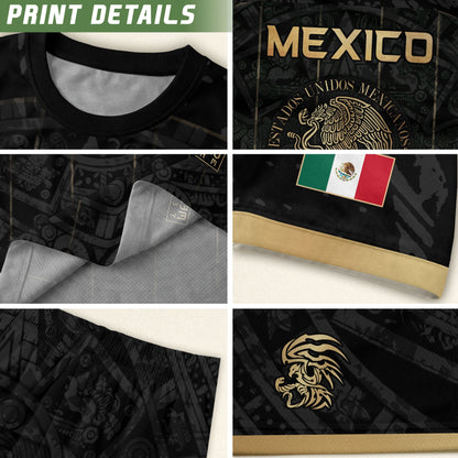 Men's Cream Beige Mexico Eagle Graphic T-Shirt – Aztec Inspired Heritage Print Tee