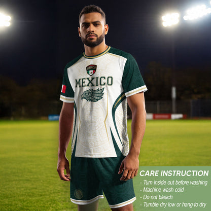 Mexico Green White Aztec Eagle Heritage Estados Unidos Mexicanos Soccer Jersey