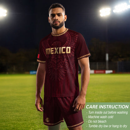 Mexico Soccer Jersey Maroon Aztec Eagle Edition - Premium Mexico National Team Football Shirt