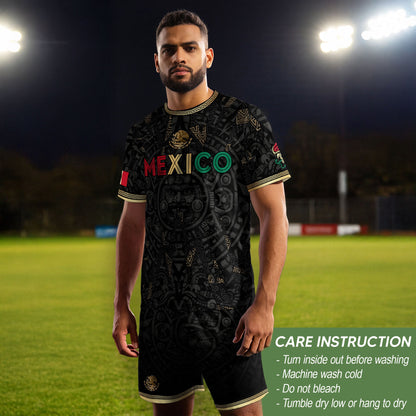 Mexico Soccer Jersey Men – Black Gold Mexican Jersey, Playera de Mexico Hombre