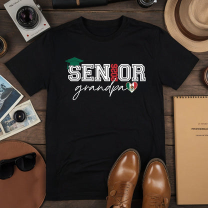Senior Family 2026 T-Shirt Black Mexico Heart Graduation - Graduation Gift Tee