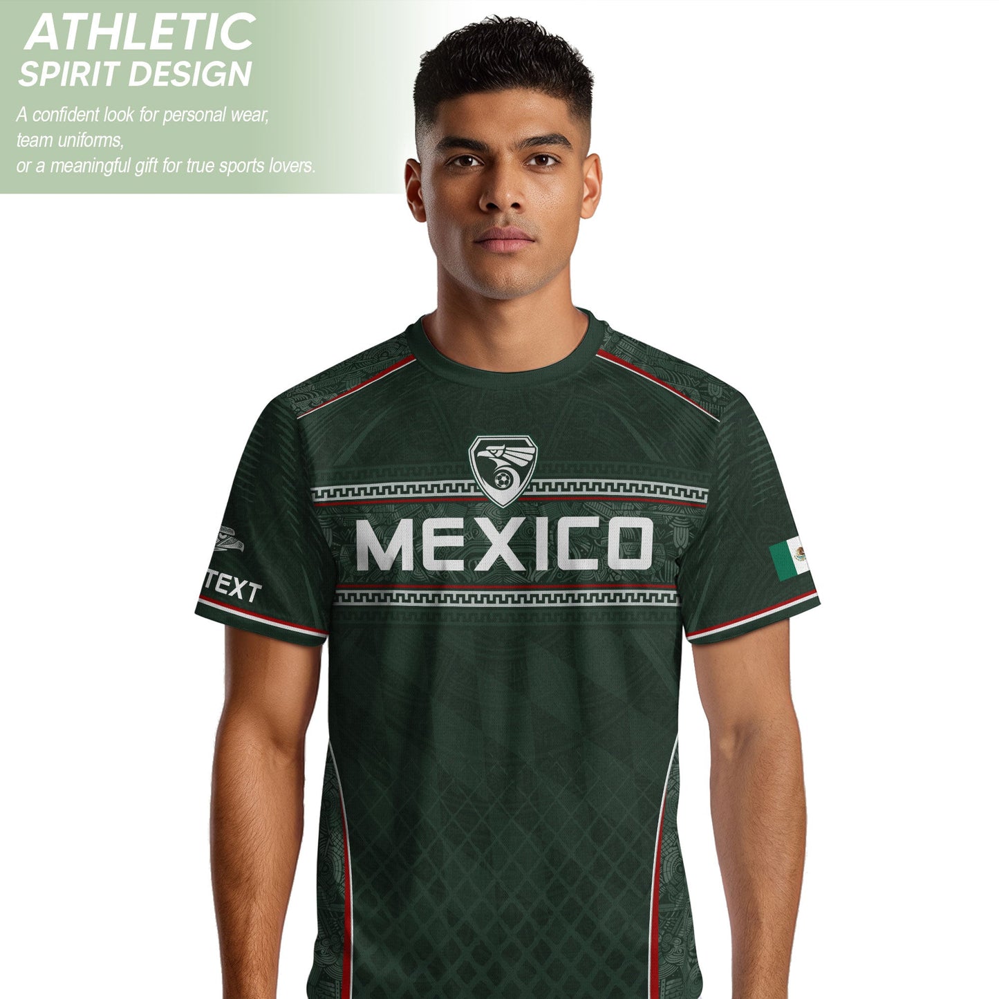 Mexico Soccer Jersey Personalized Name Number Aztec Pattern Green Football Shirt