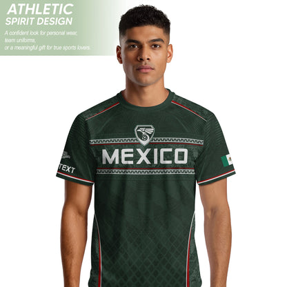 Mexico Soccer Jersey Personalized Name Number Aztec Pattern Green Football Shirt