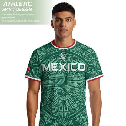 Represent Mexico Soccer Jersey Aztec Eagle Print - Ancient Eagle Heritage Football Shirt Men Gift