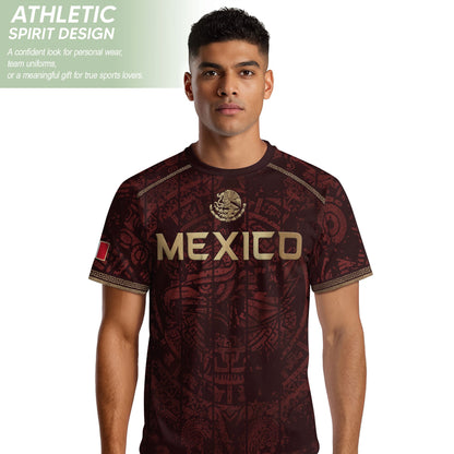 Mexico Football Shirt Maroon Heritage - Aztec Eagle Crest Fan Jersey National Pride