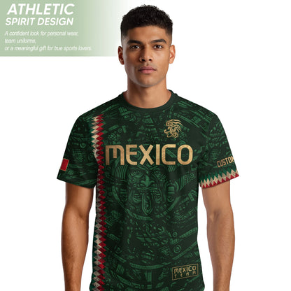 Custom Mexico Soccer Jersey Men Women Green Gold Mexican Football Jersey Playera De Mexico Jersey De Mexico
