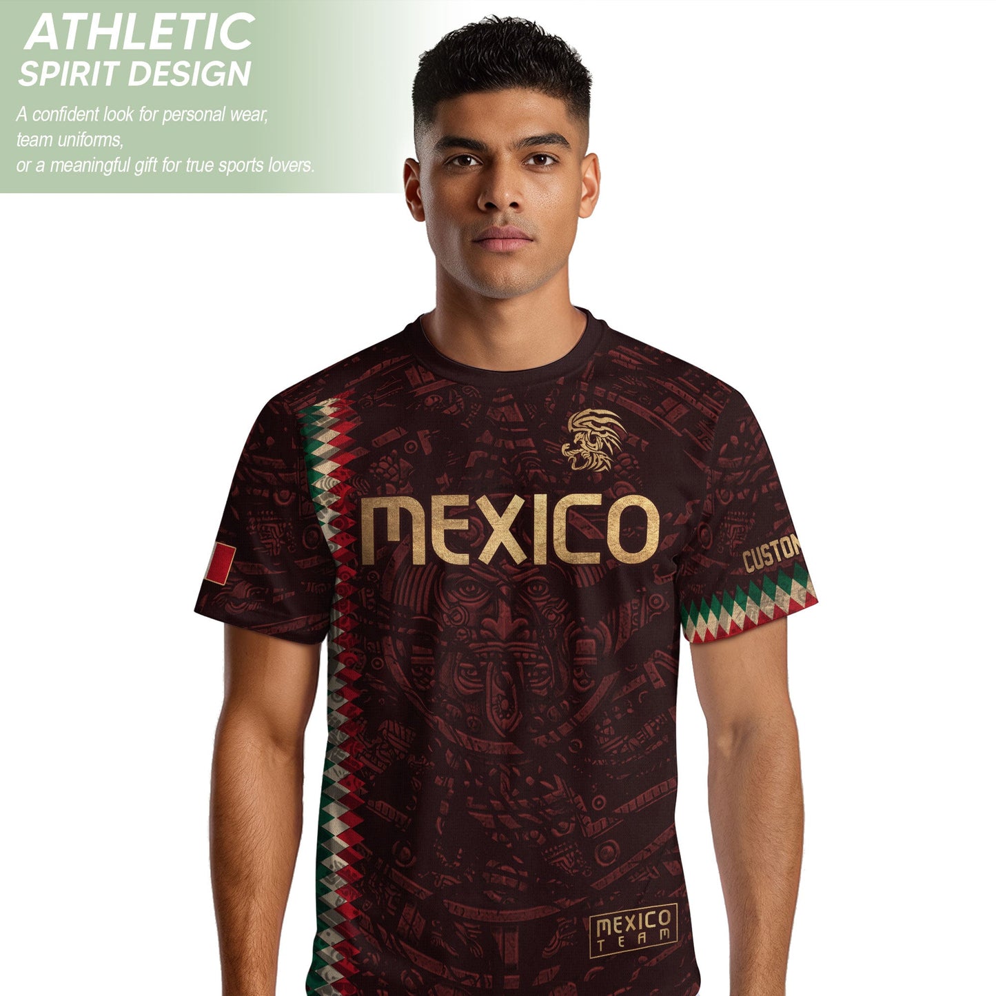 Custom Mexico Soccer Jersey Men Women Maroon Gold Mexican Football Jersey Playera De Mexico Jersey De Mexico