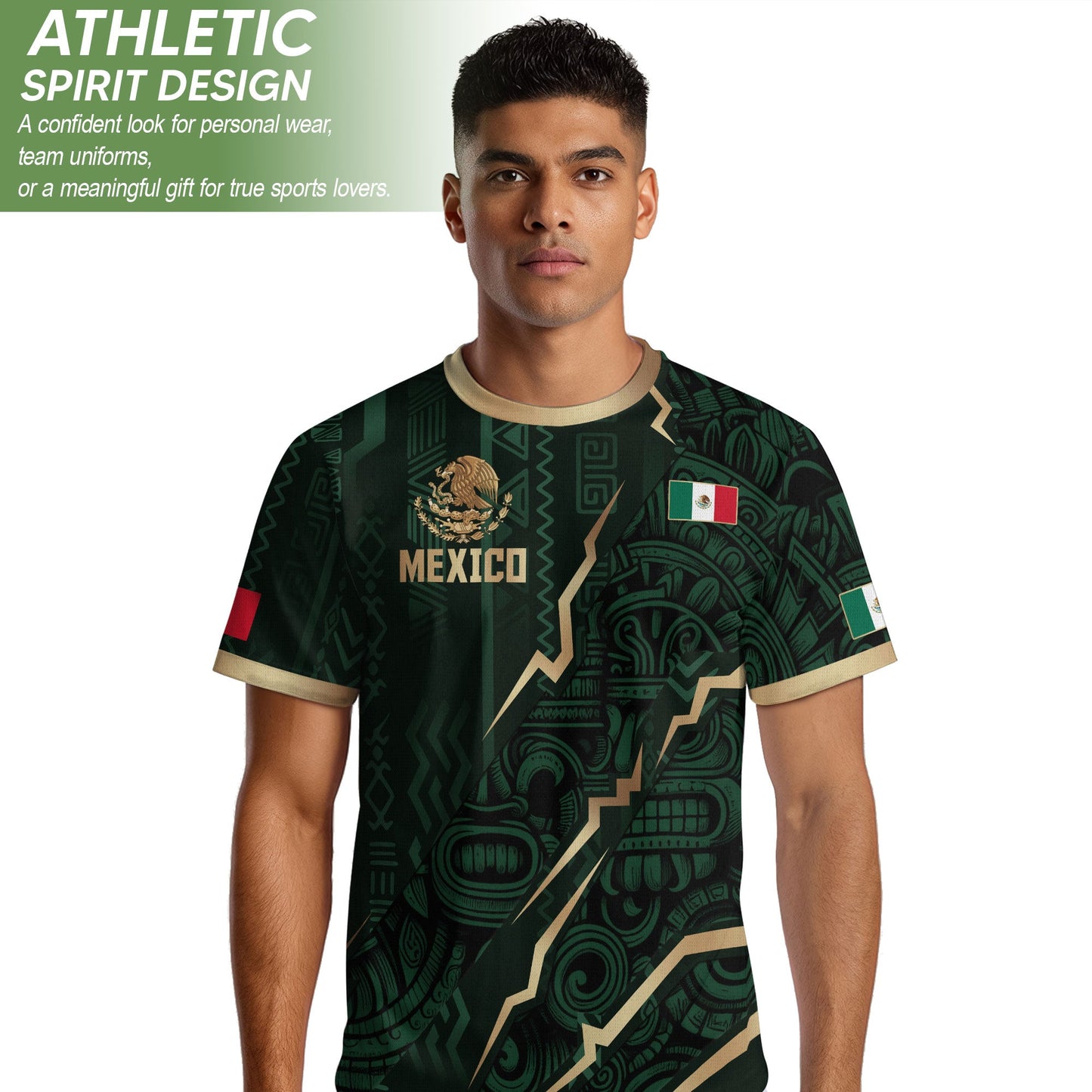 Mexico Soccer Jersey Aztec Eagle Heritage Green Gold Mexican Football Shirt
