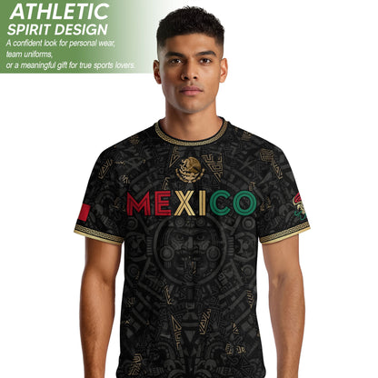 Mexico Soccer Jersey Men – Black Gold Mexican Jersey, Playera de Mexico Hombre